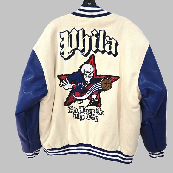 BrandX Sz XL Philly Distressed Varsity Limited Edition Jacket & Jersey Set - Picture 10 of 16